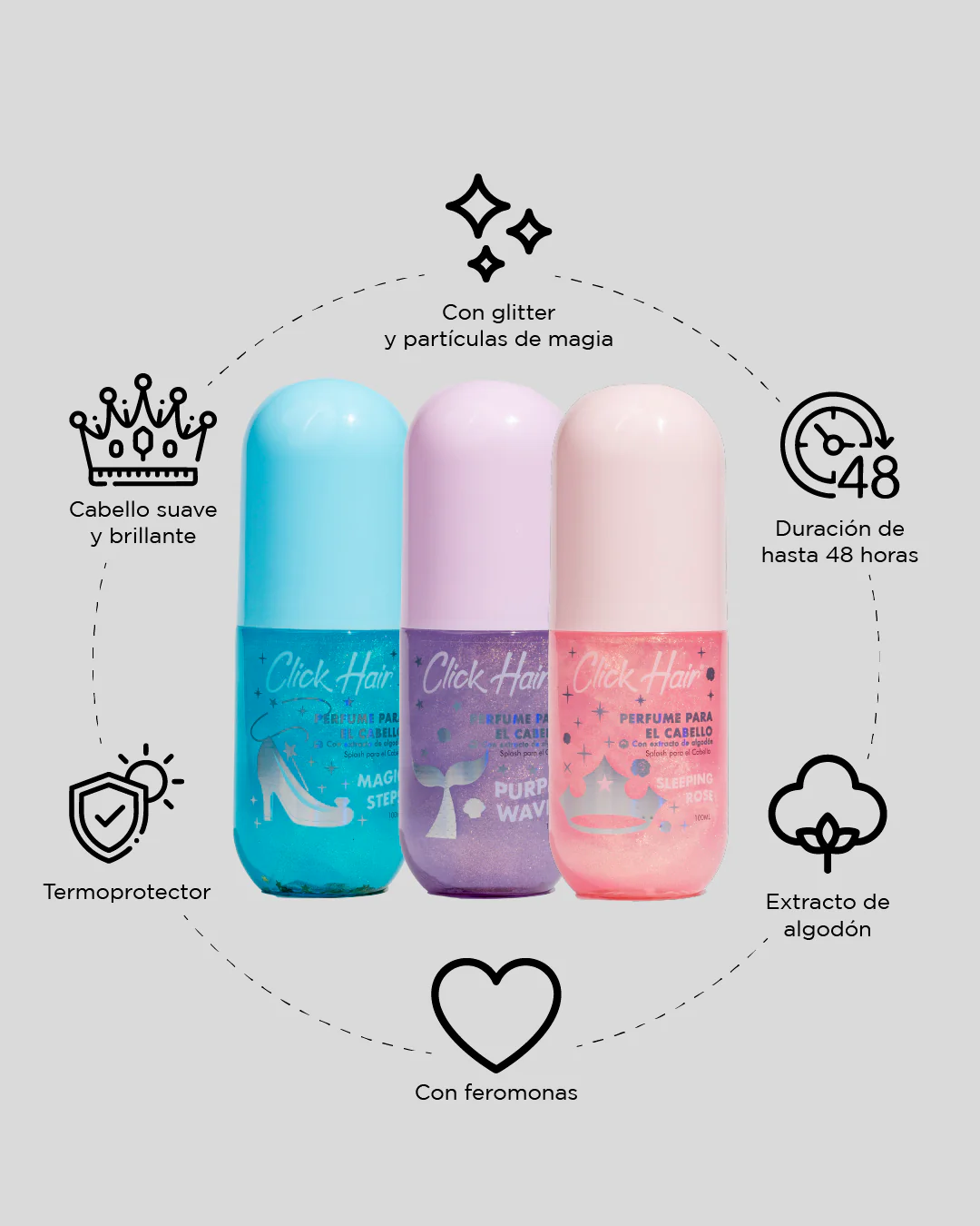 Perfume para el cabello