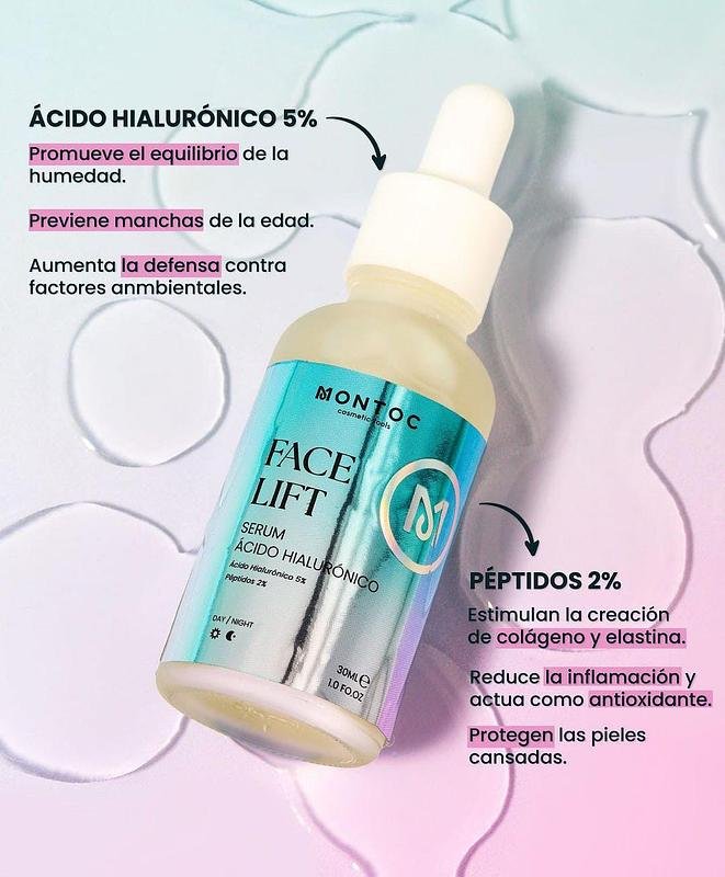 Serum de acido hialuronico y peptidos