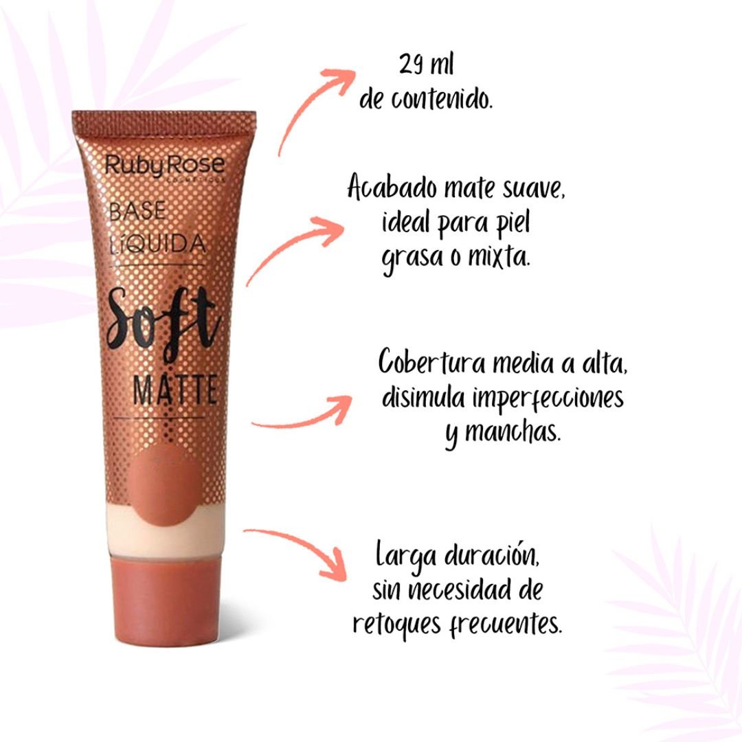 Ruby roseBase soft matte piel media