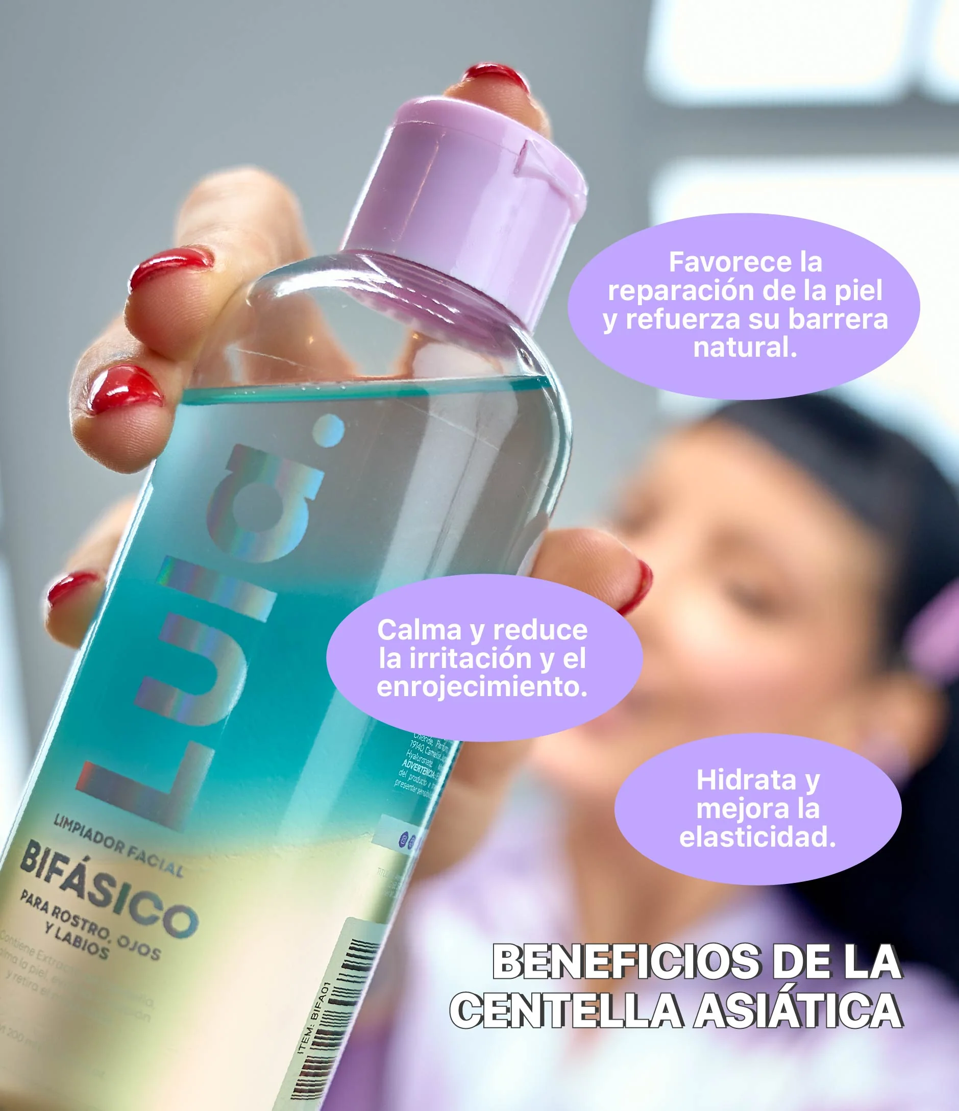 Limpiador bifasico con extracto de centella 200 ml