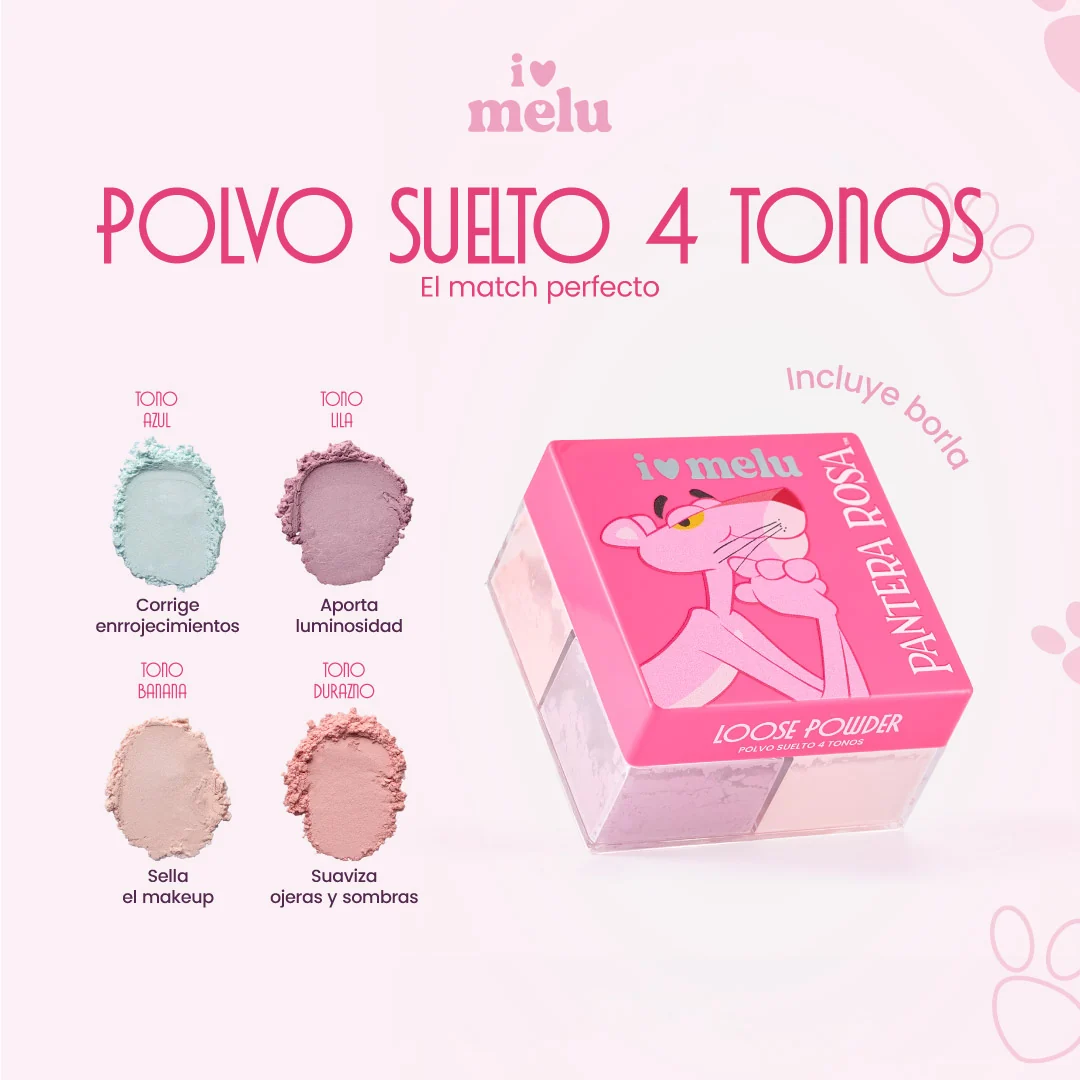 Polvo suelto pantera rosa