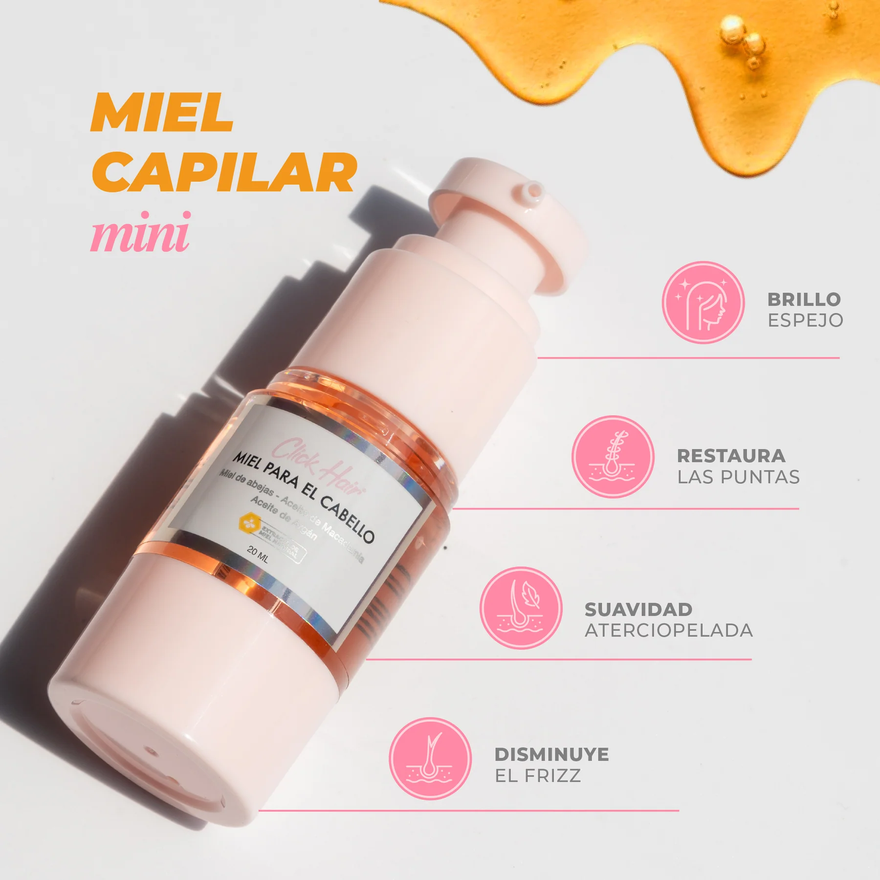 Mini miel para el cabello